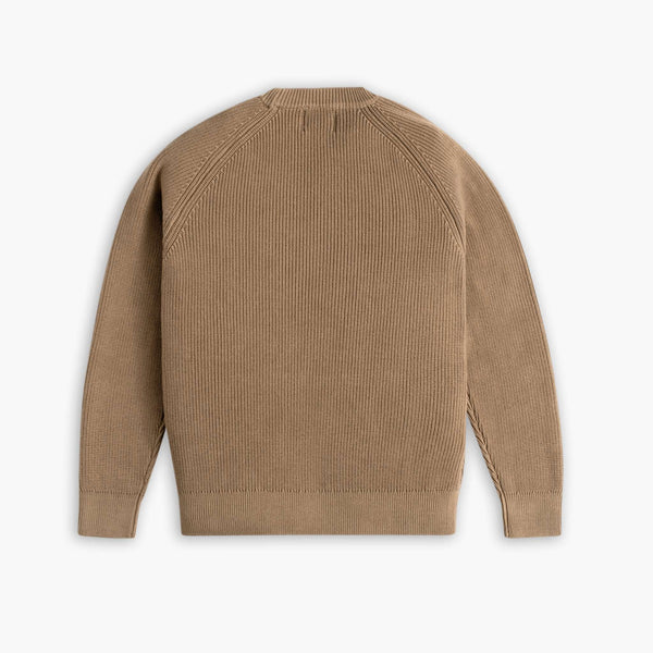 Ribbed Crewneck Sweater | Camel — rear view