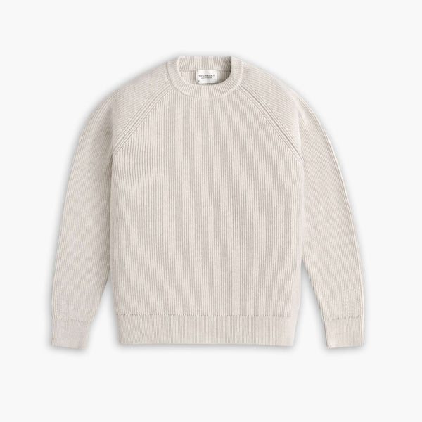 Ribbed Crewneck Sweater | Oat — front view
