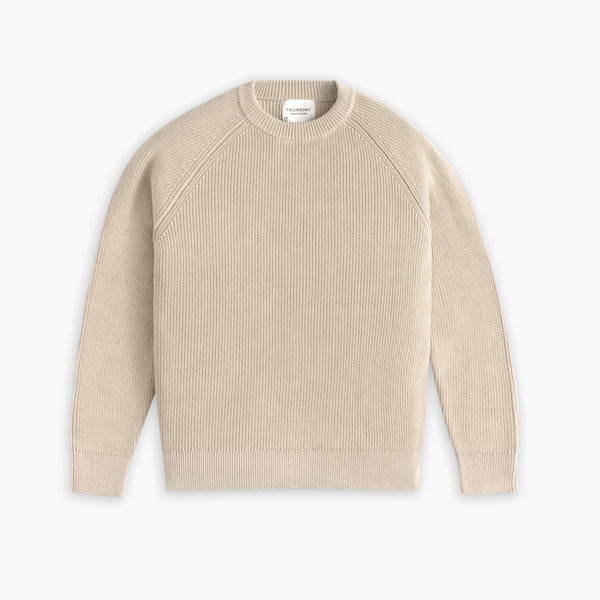 Ribbed Crewneck Sweater | Wheat — front view