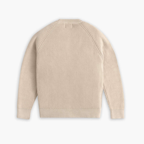 Ribbed Crewneck Sweater | Wheat — rear view
