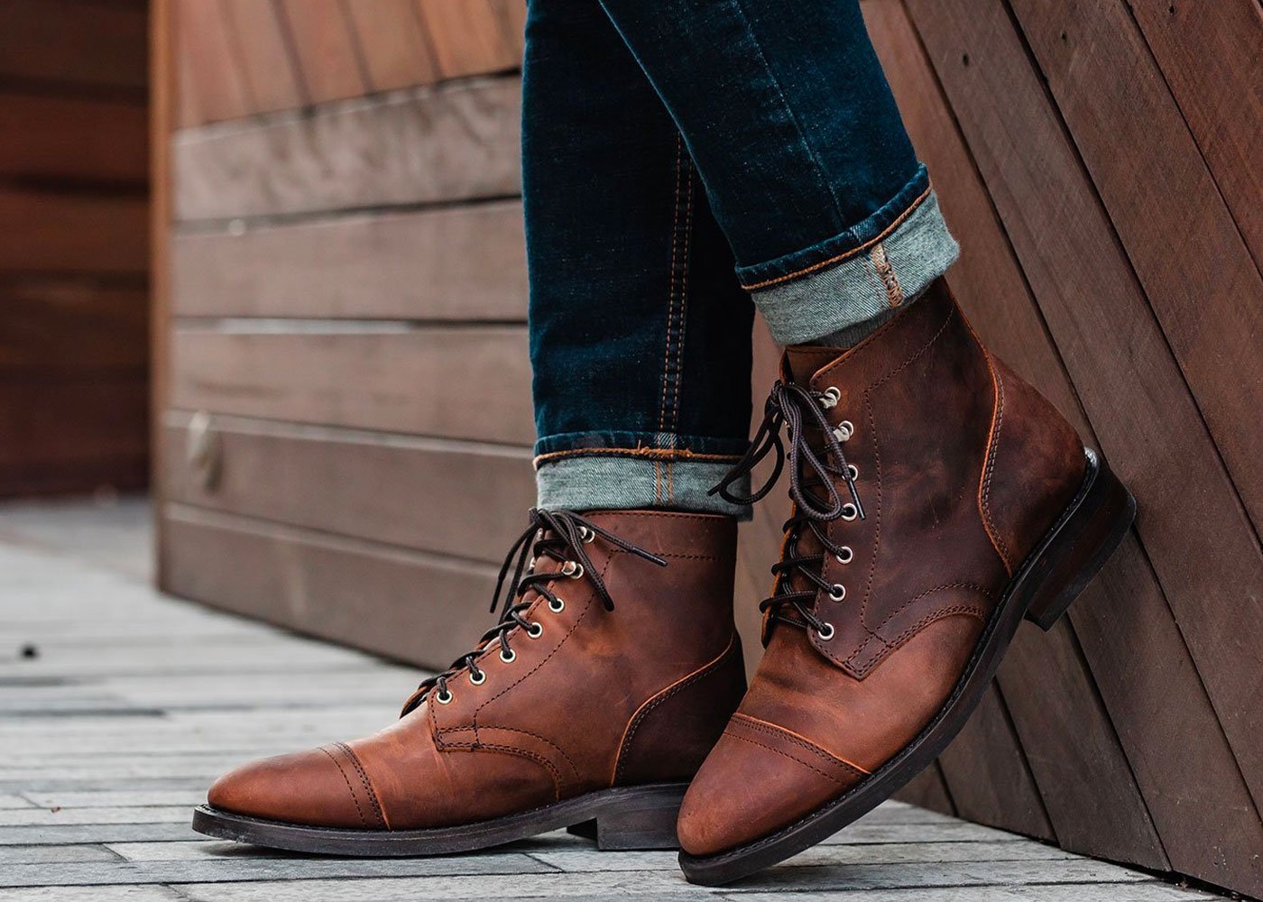Herren-Schnürstiefel „Captain“ aus Arizona Adobe-Leder von Thursday Boot Company