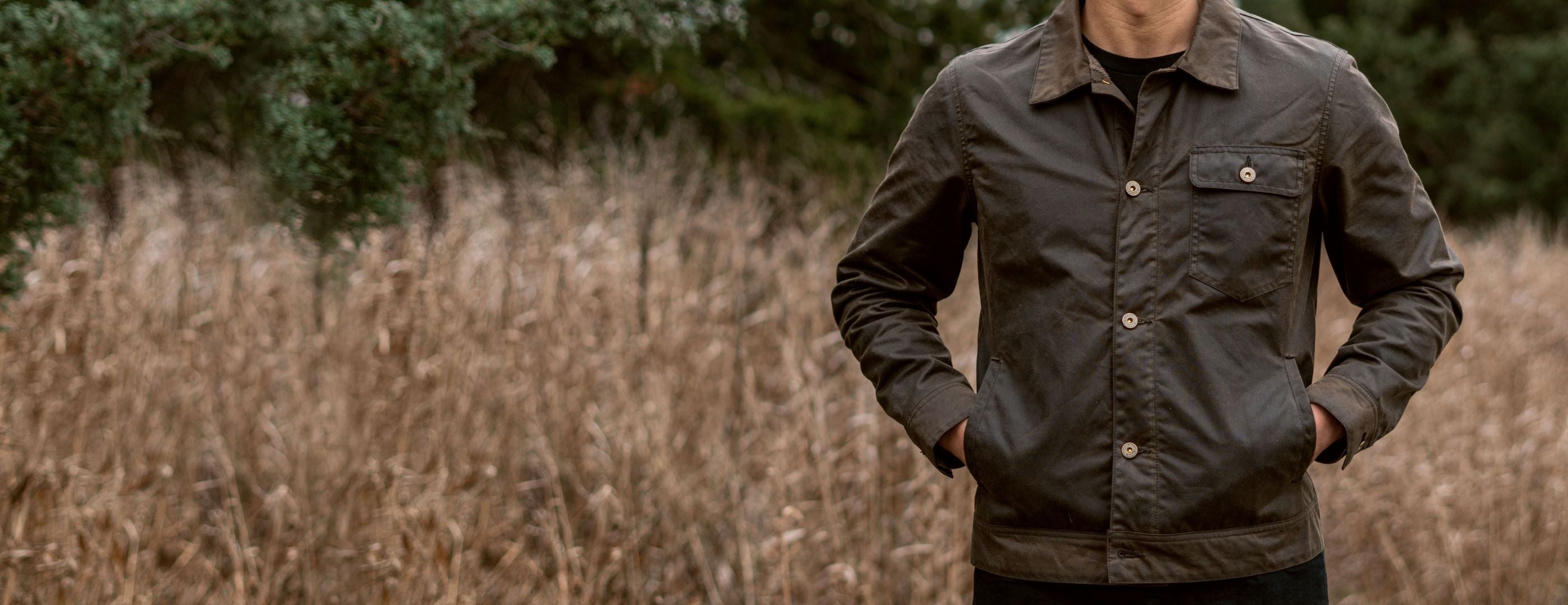 Feldjacke aus gewachstem Canvas