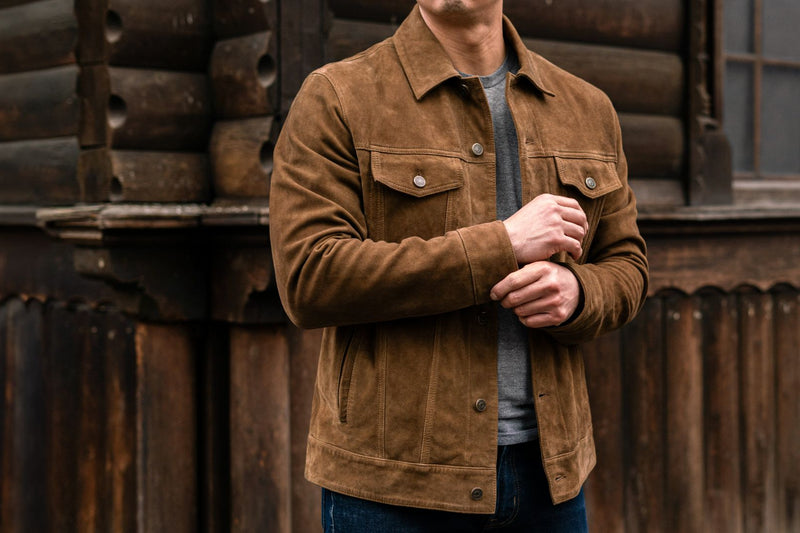 Truckerjacke aus Wildleder