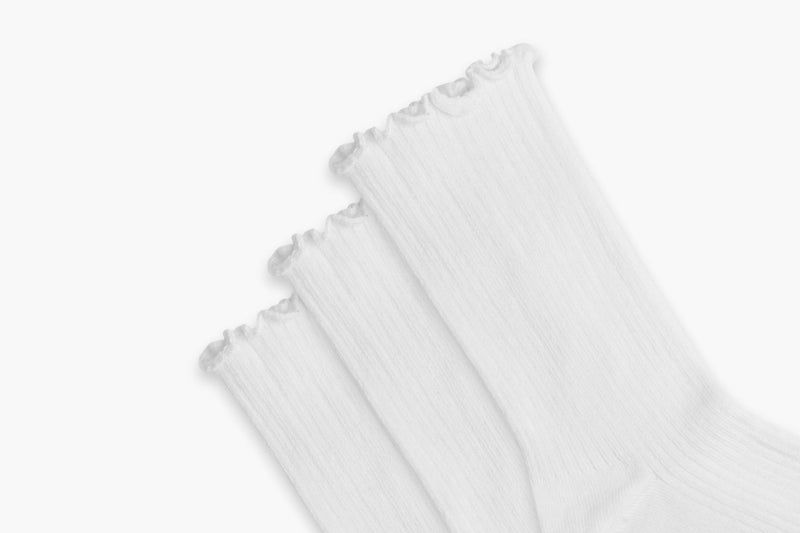 Die gerippte Socke mit Rüschenviertel